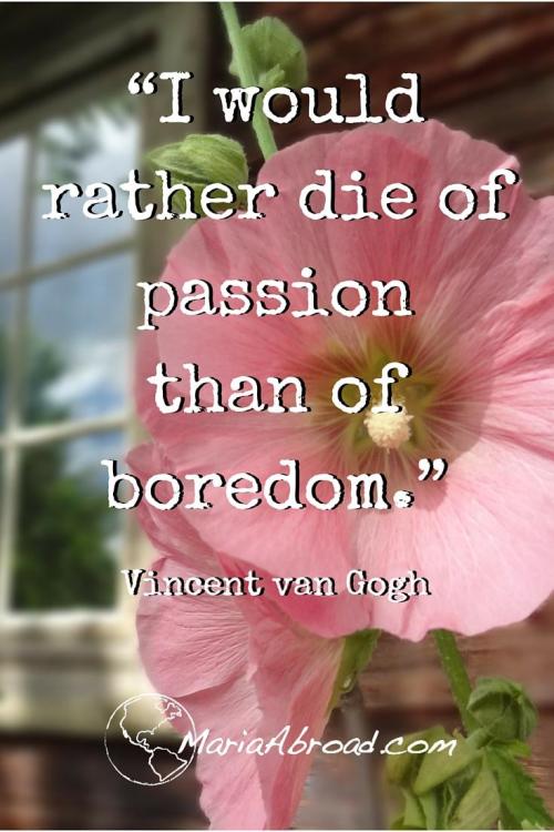 Live Life Passionately “I would rather die of passion than of boredom.” Vincent van Gogh