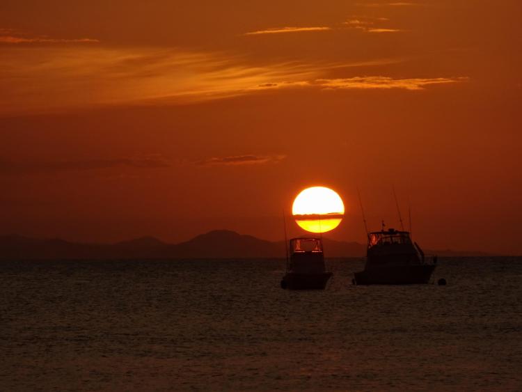Sunset & Boats at Sosua Beach, Dominican Republic
