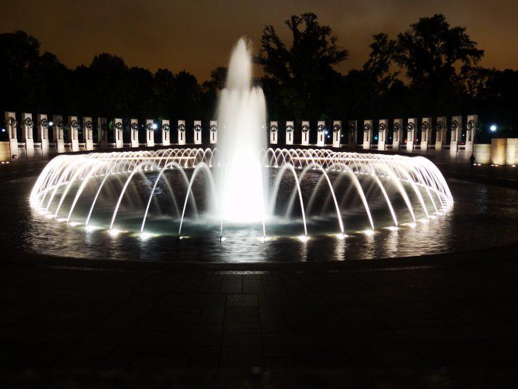 World War II Memorial at night - Things to do in Washington DC